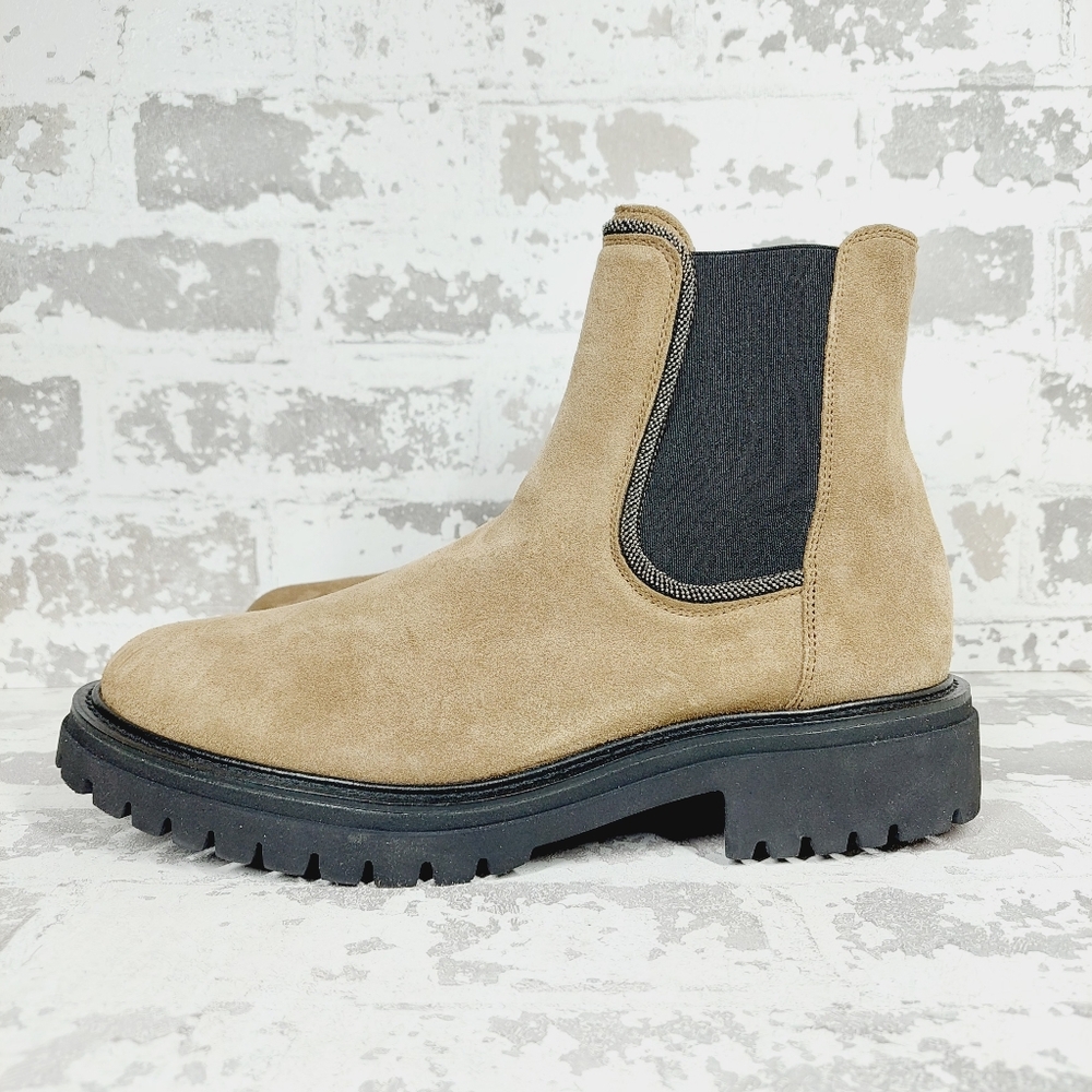 New Paul Green Brown Soft Suede Platform Ankle Boots i607